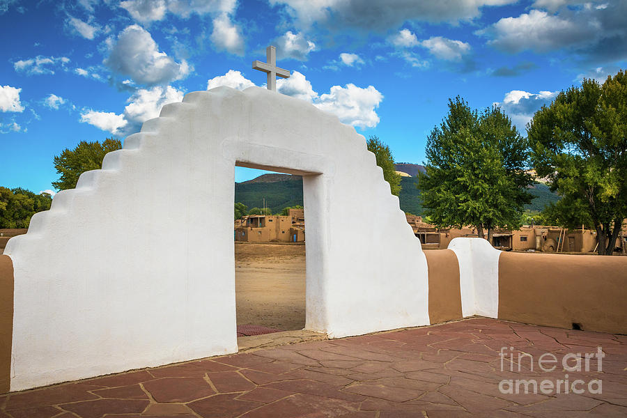 Taos Pueblo Church Entrance Photograph by Inge Johnsson