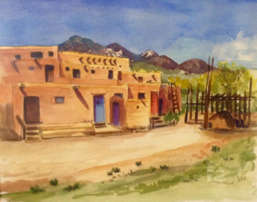 Taos Pueblo, New Mexico Painting by Natalie Stafford - Fine Art America