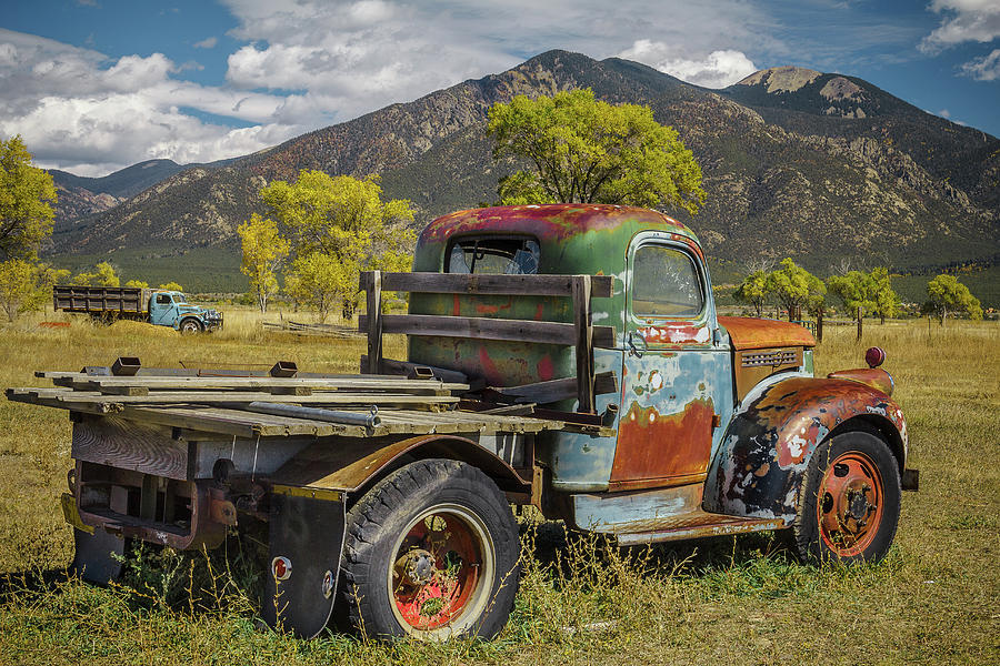 Taos Vintage Truck Duo Photograph by Steven Bateson