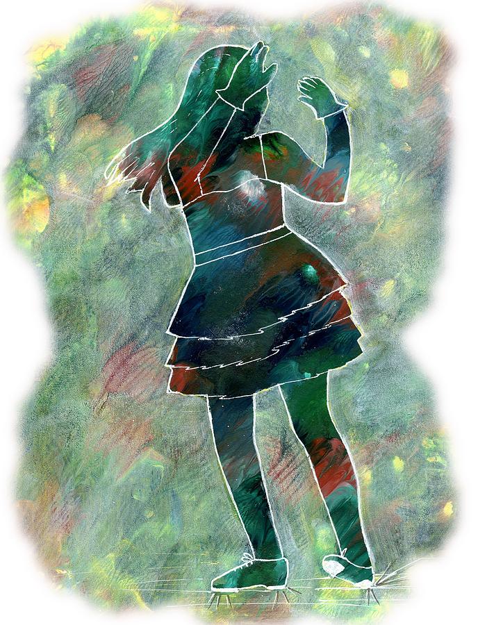 Tap Dancer 1 - Green Painting by Lori Kingston
