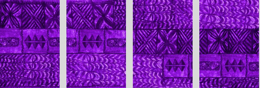 Tapa Two Purple Digital Art by Stephen Jorgensen