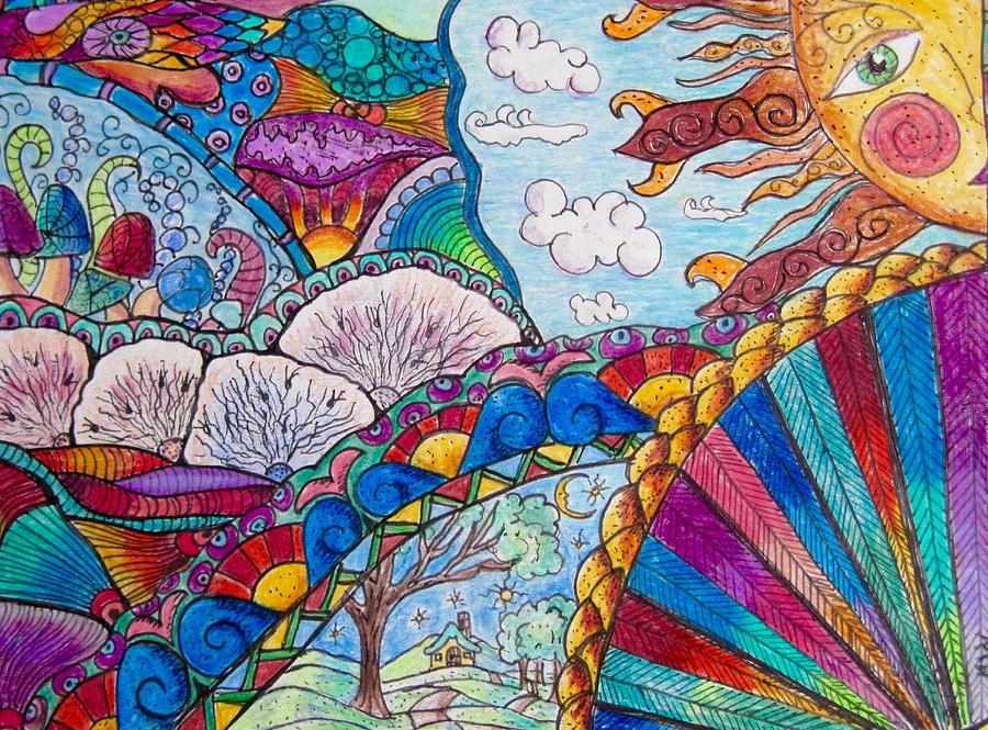 Tapestry of Joy Drawing by Megan Walsh