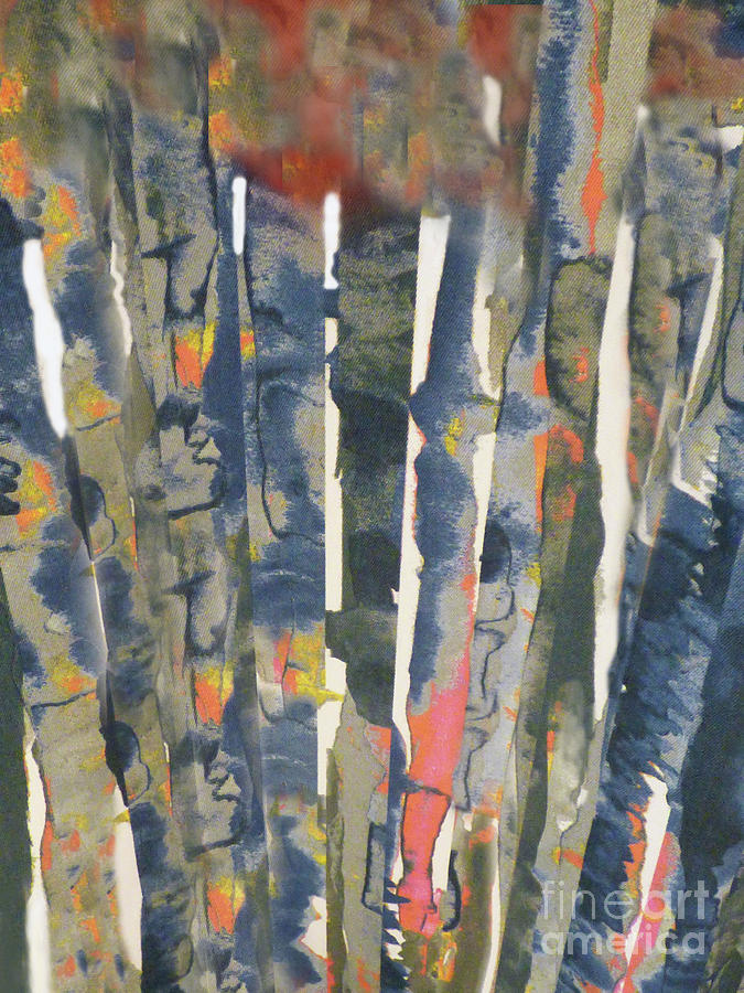 Abstract Mixed Media - Tapestry Series Tree Tops by Sharon Williams Eng