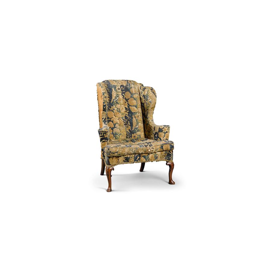 TAPESTRY WING-BACK ARMCHAIR   18th century L Painting by Celestial Images
