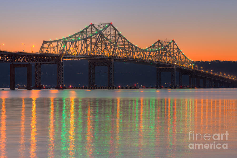 Tappan Zee Bridge after Sunset I Photograph by Clarence Holmes