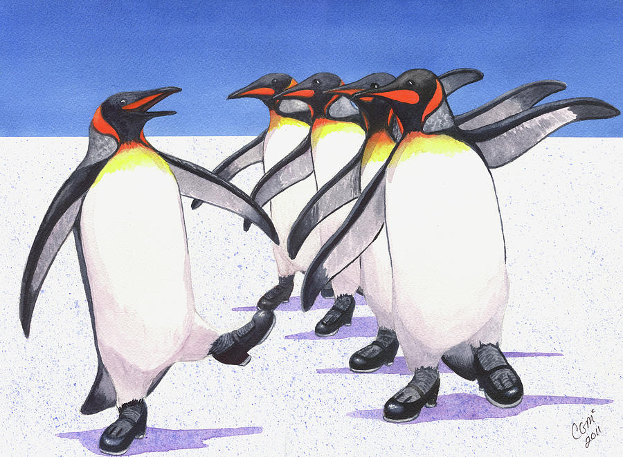 Penguin Painting - Tappity Tap by Catherine G McElroy