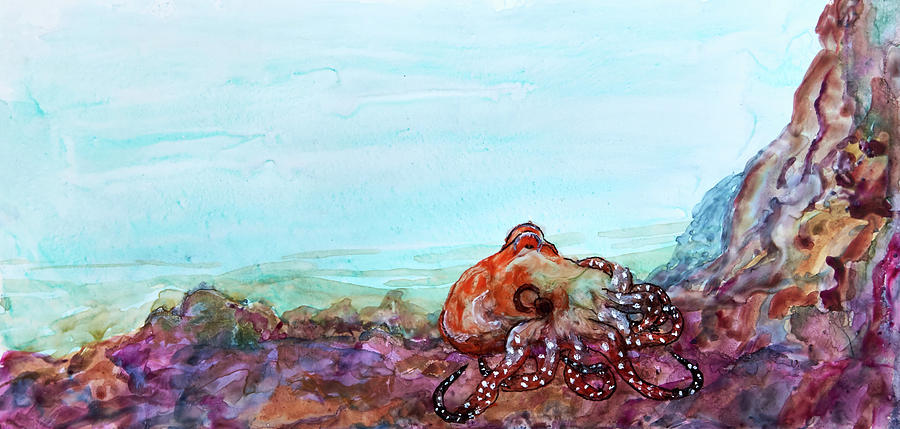Tar Gel Octo Painting by Patricia Beebe