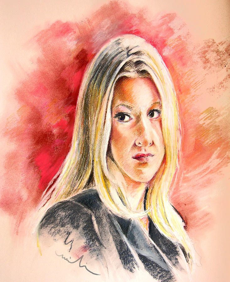 Portrait Painting - Tara Summers in Boston Legal by Miki De Goodaboom