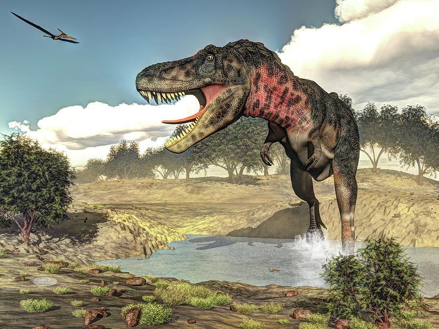 Tarbosaurus dinosaur - 3D render Digital Art by Elenarts - Elena ...