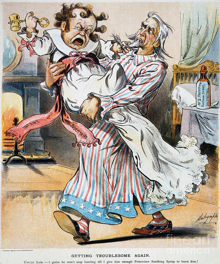 1896 Photograph - Tariff Cartoon, 1896 by Granger
