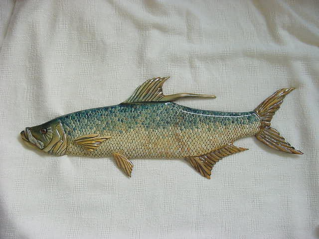 Fish Relief - Tarpon Number six wooden fish-SOLD by Lisa Ruggiero