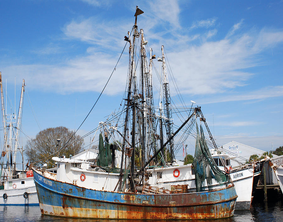 Tarpon Springs Shrimp Boats Photograph by Classic Color 