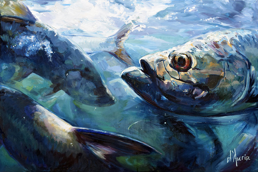 Fish Painting - Tarpon by Tom Dauria