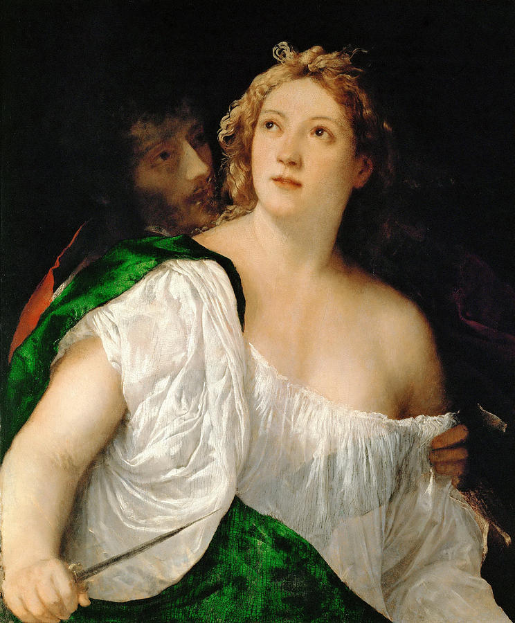 Tarquin and Lucretia Painting by Titian