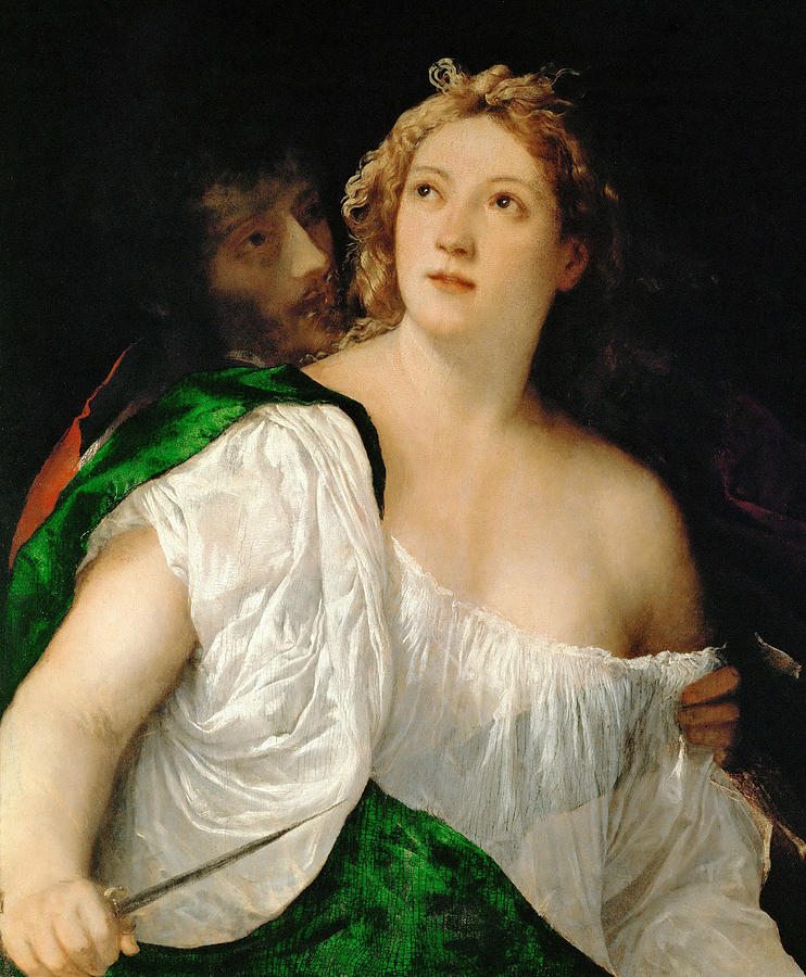 Tarquinius and Lucretia Painting by Titian