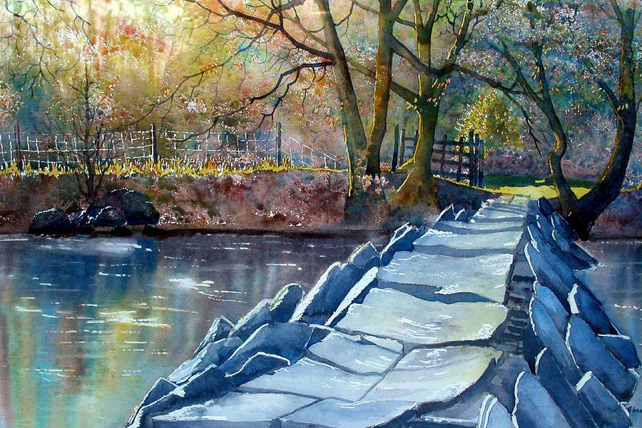 Tarr Steps Revisited Painting by Glenn Marshall
