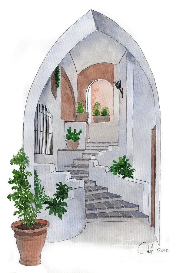 Tarragona archway Painting by Rod Jones