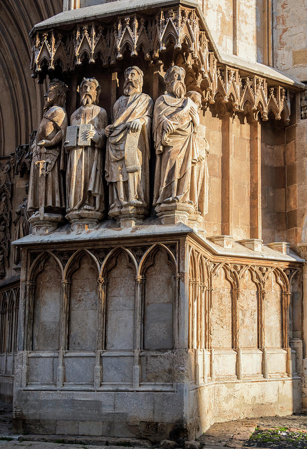 Tarragona Spain Cathedral Statues Photograph by Joan Carroll