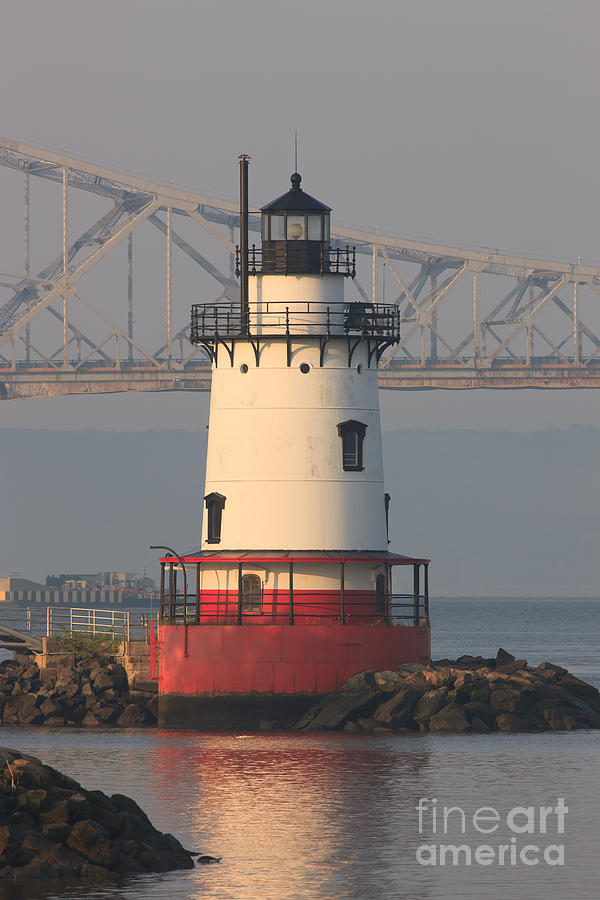 Tarrytown Lighthouse and Tappan Zee Bridge III Photograph by Clarence Holmes