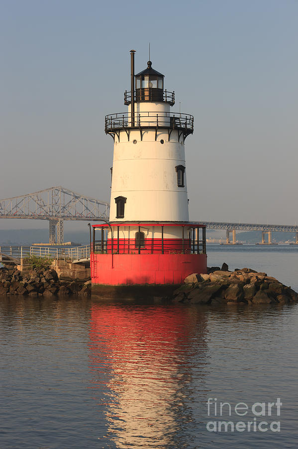 Tarrytown Lighthouse and Tappan Zee Bridge VI Photograph by Clarence Holmes