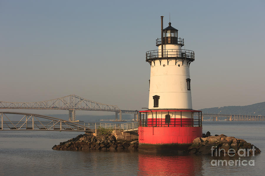 Tarrytown Lighthouse and Tappan Zee Bridge VII Photograph by Clarence Holmes