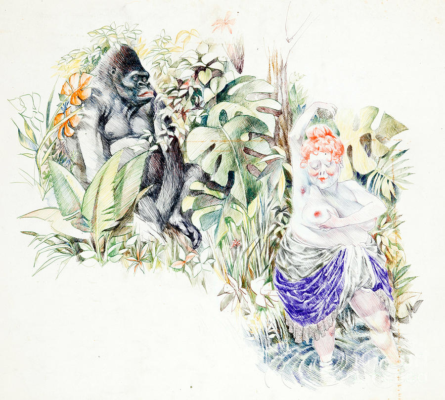 Adam And Eve Drawing by Edward Henrion