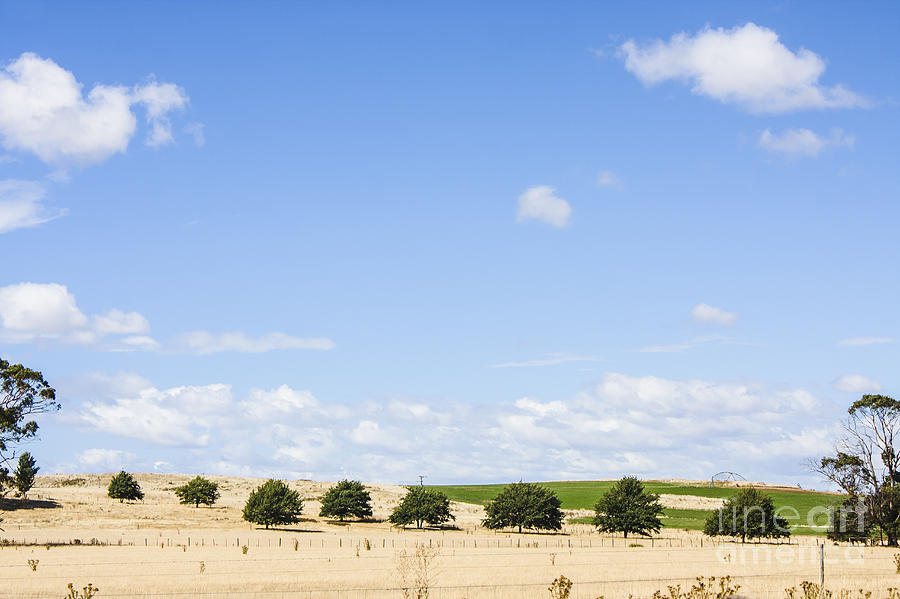 Tasmanian countryside landscape with sky copyspace Photograph by Jorgo Photography