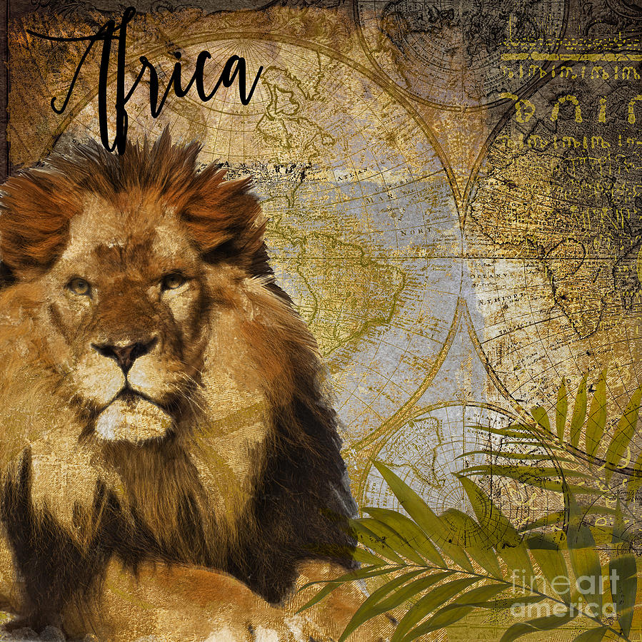 Taste of Africa Lion Painting by Mindy Sommers