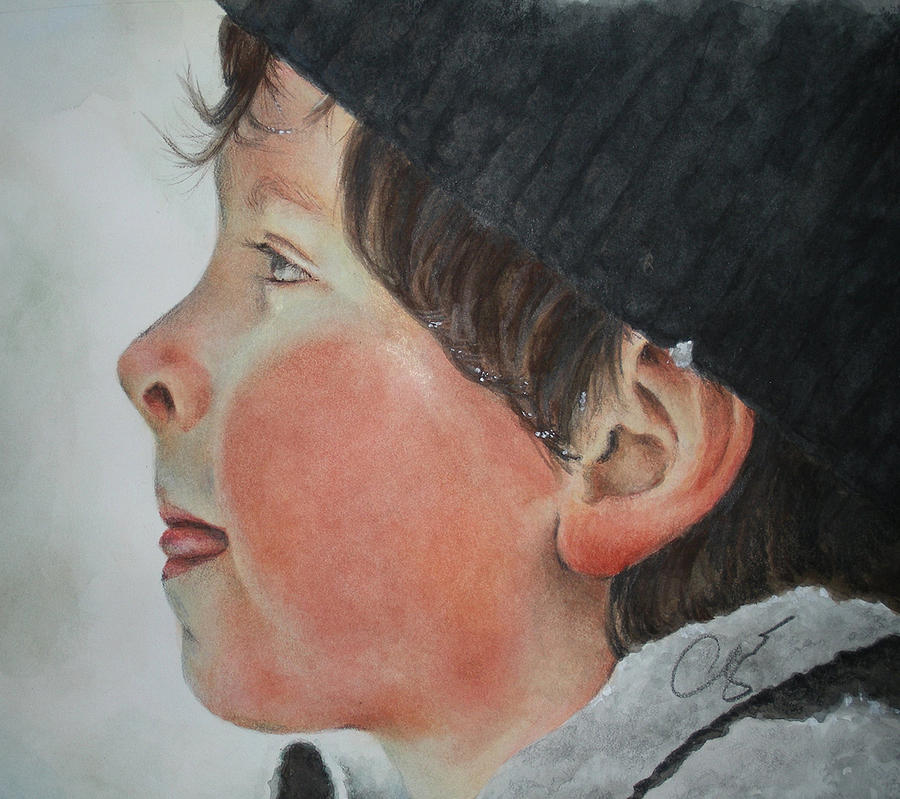 Portrait Painting - Taste the Cold by Cynthia Hart