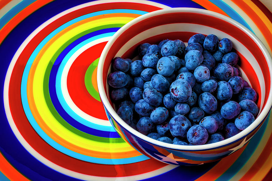 Still Life Photograph - Tasty Bowl Full Of Blueberries by Garry Gay