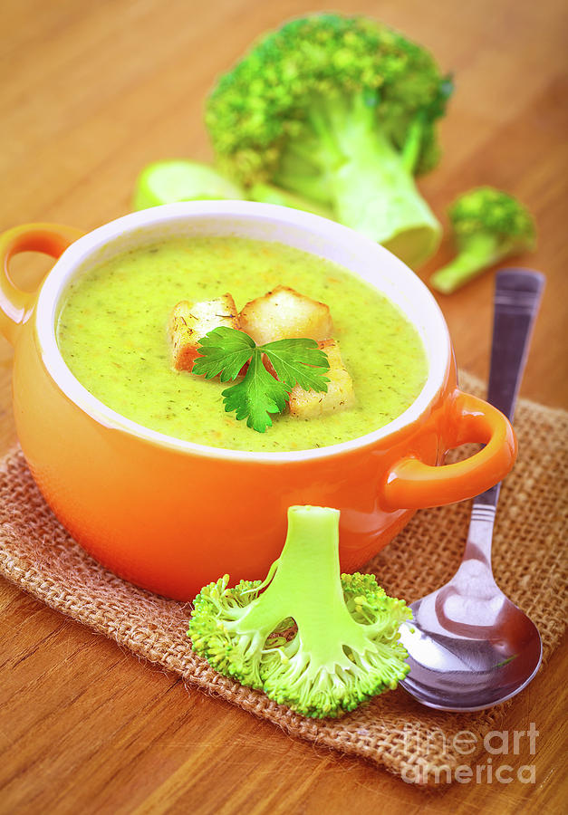 Tasty broccoli soup Photograph by Anna Om