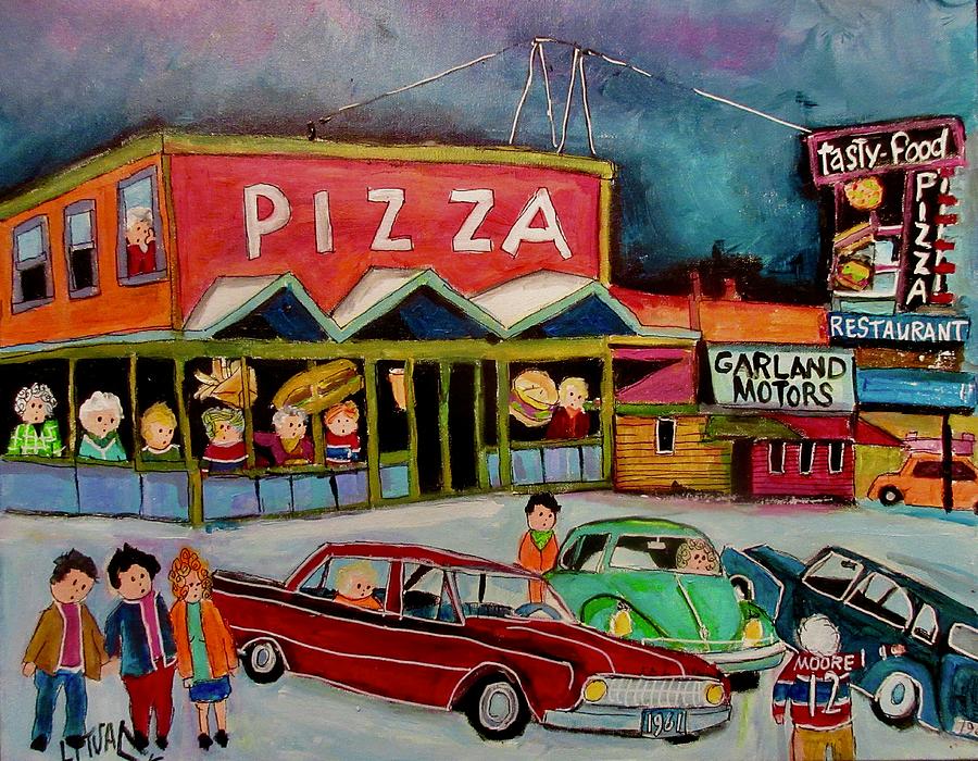 Tasty Food Pizza Decarie 1961 Painting by Michael Litvack