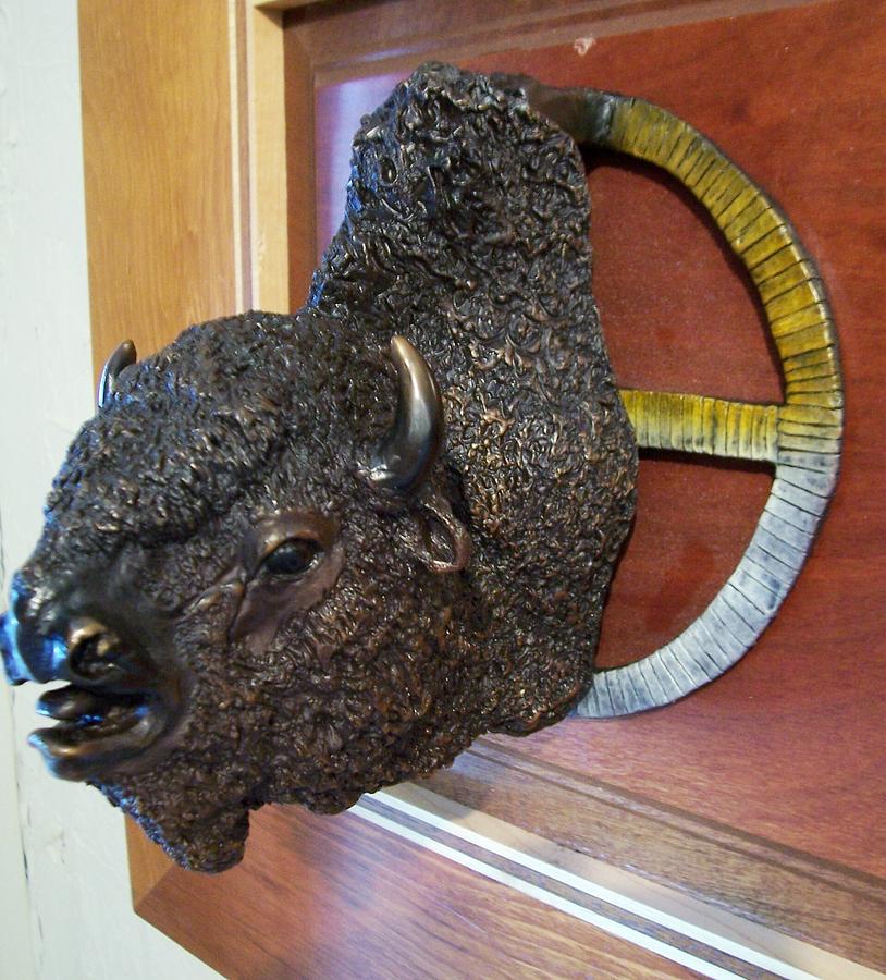 Bison Sculpture - Tatanka Knocks by Doug  Bison