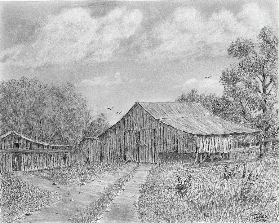 Tate County Barn Drawing by Barry Jones