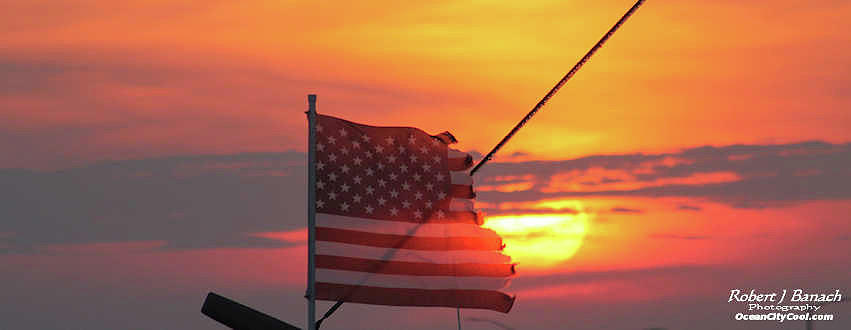 Tattered Flag at Sunset Photograph by Robert Banach