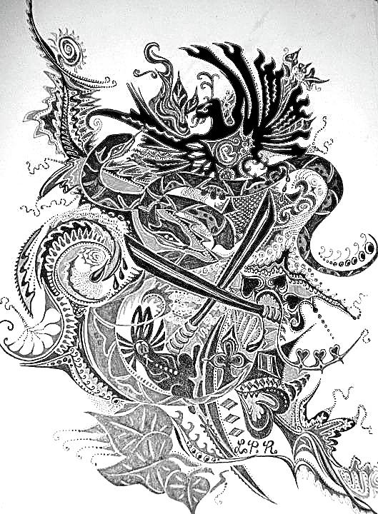 Tattoo design, Imperial Costa Rica Drawing by Leizel Grant