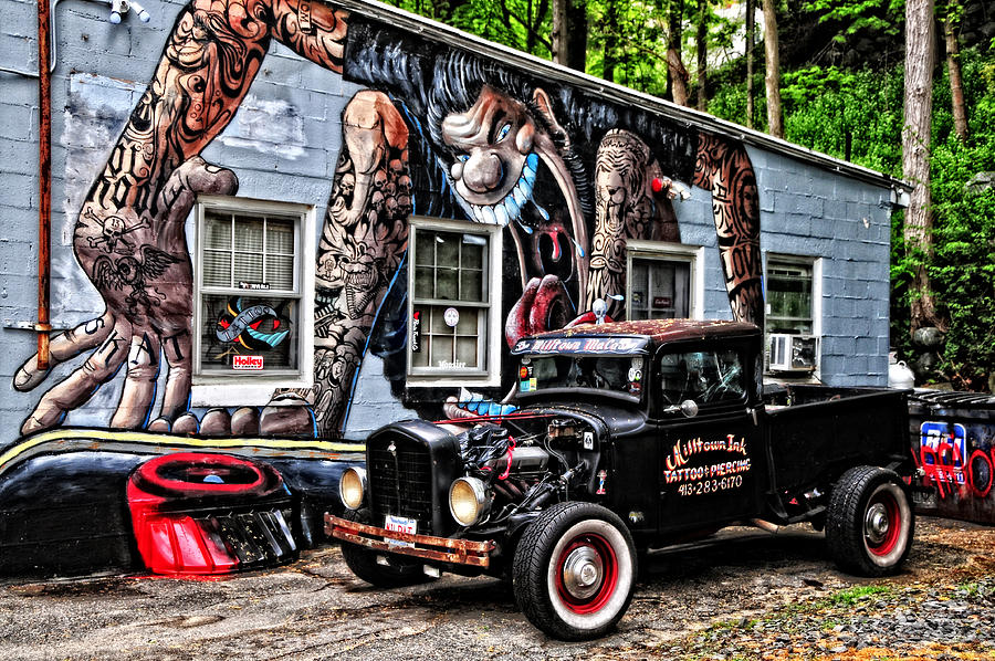 Tattoo Parlor Parking Photograph by Mike Martin
