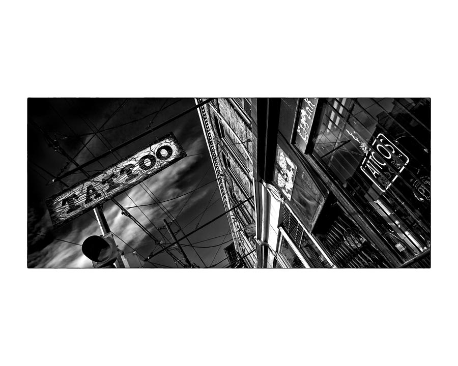 Vintage Photograph - Tattoo Parlour on White by Brian Carson