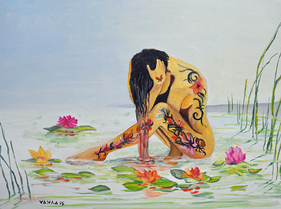Flower Painting - Tattoo by Vanda Caminiti
