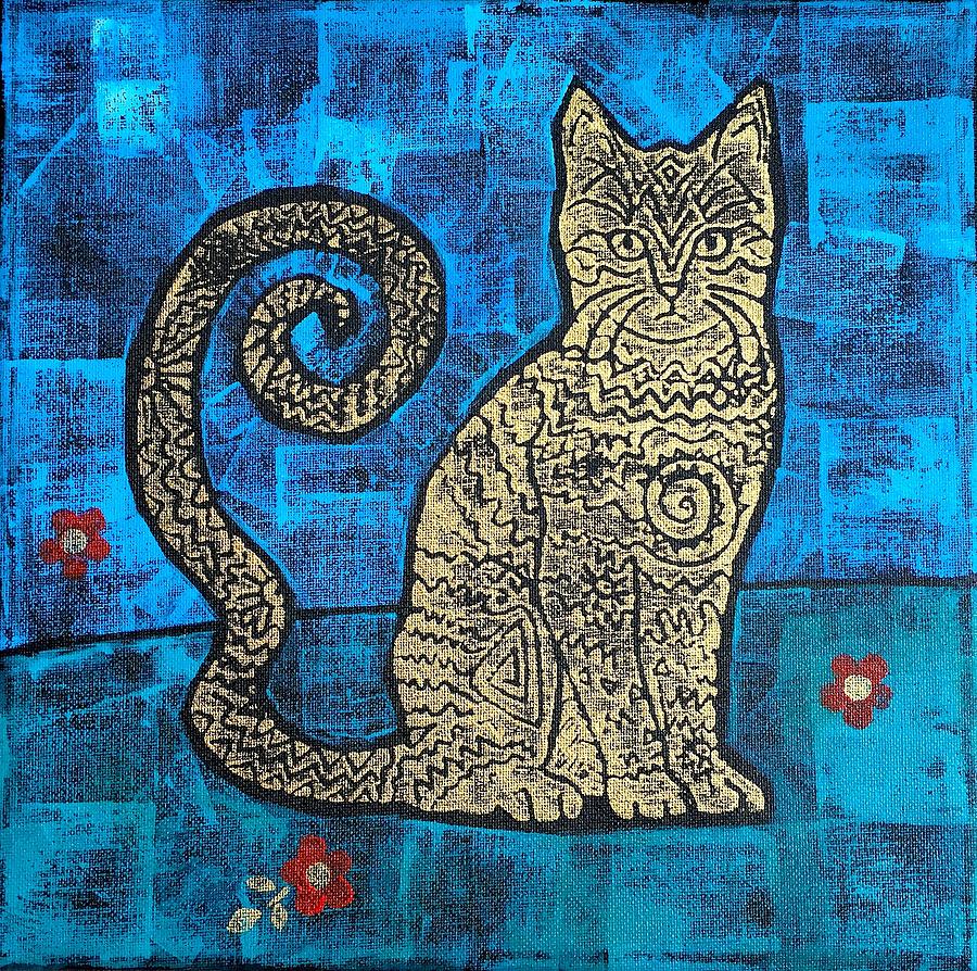 Cat Painting - Tattooed Cat by Diana Perfect