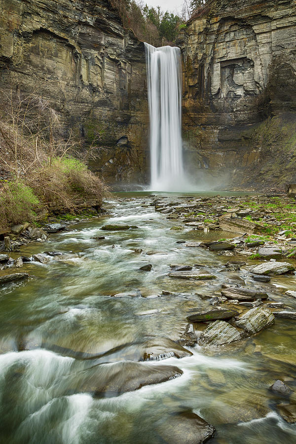 Waterfall Photograph - Taughannock Falls After the Thaw by Stephen Stookey