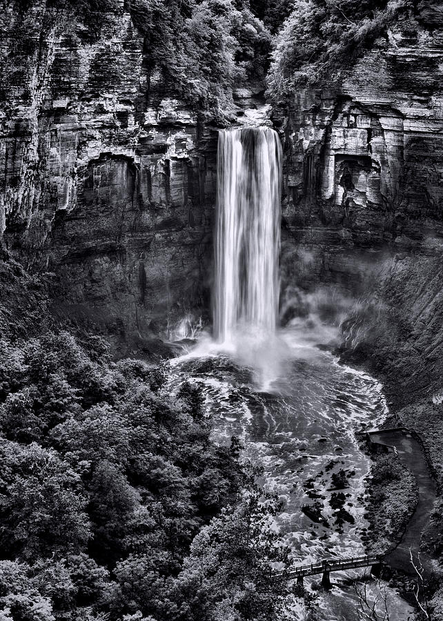 Taughannock Falls - BW Photograph by Stephen Stookey