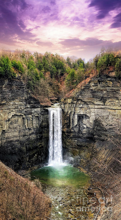 Taughannock Falls Purple Sky, Ithaca, New York Photograph by Amy Cicconi