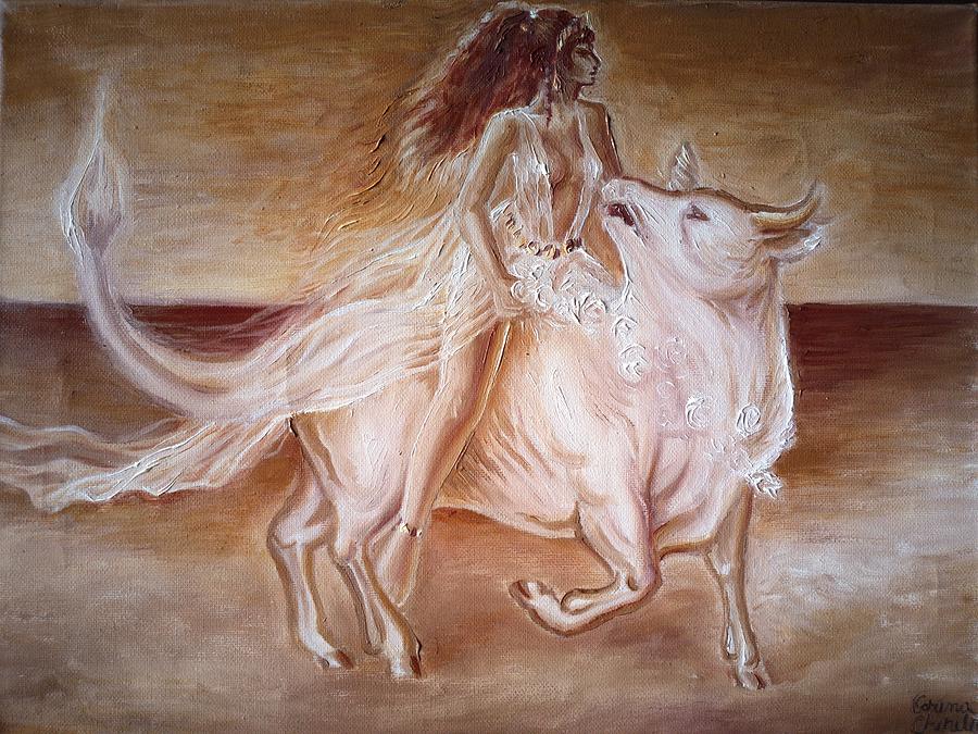 Taurus - Zeus And The Princess Europa Painting by Chirila Corina