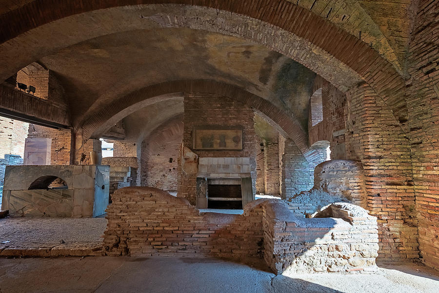 Brick Photograph - Tavern at Ostia Antica Italy by Joan Carroll