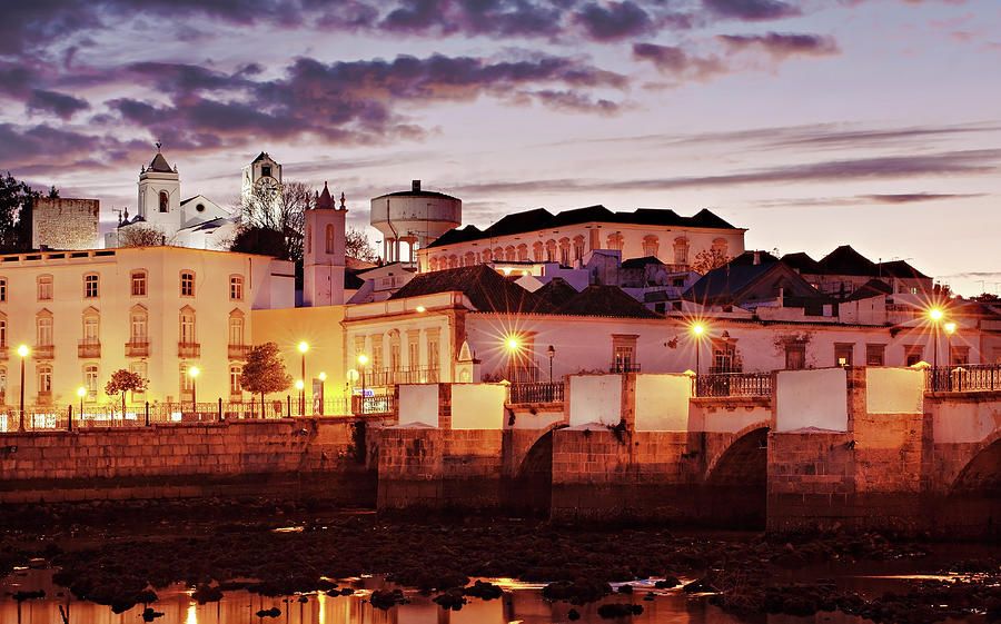 Architecture Photograph - Tavira at Dusk - Portugal by Barry O Carroll
