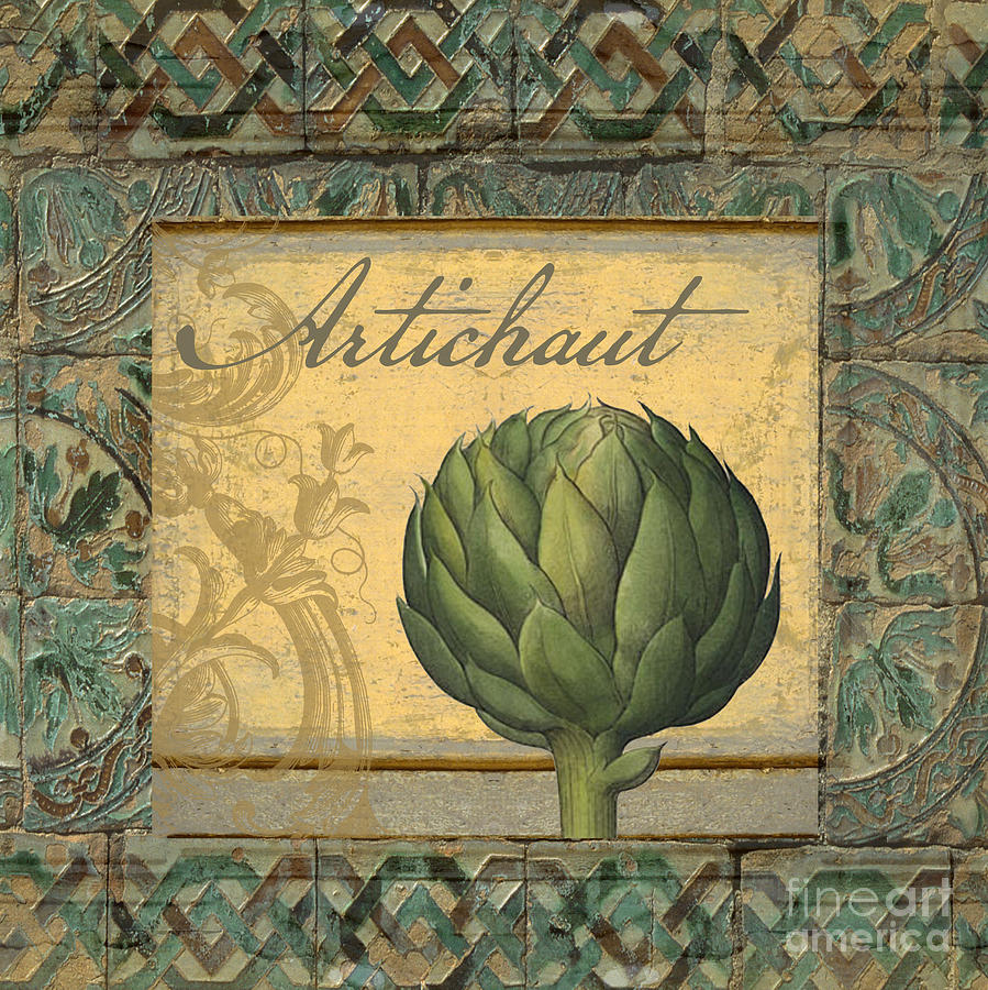 Tavolo, Italian Table, Artichoke Painting by Mindy Sommers