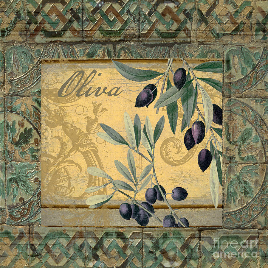 Tavolo, Italian Table, Olives Painting by Mindy Sommers