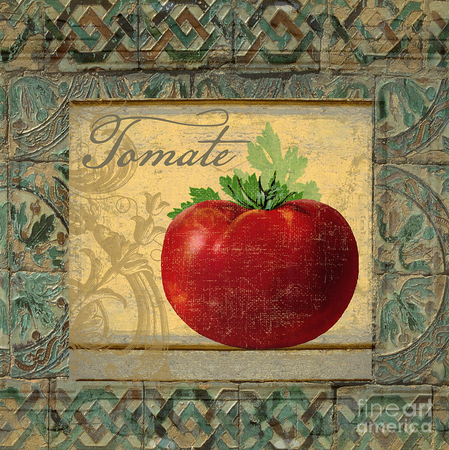 Artichoke Painting - Tavolo, Italian Table, Tomate by Mindy Sommers