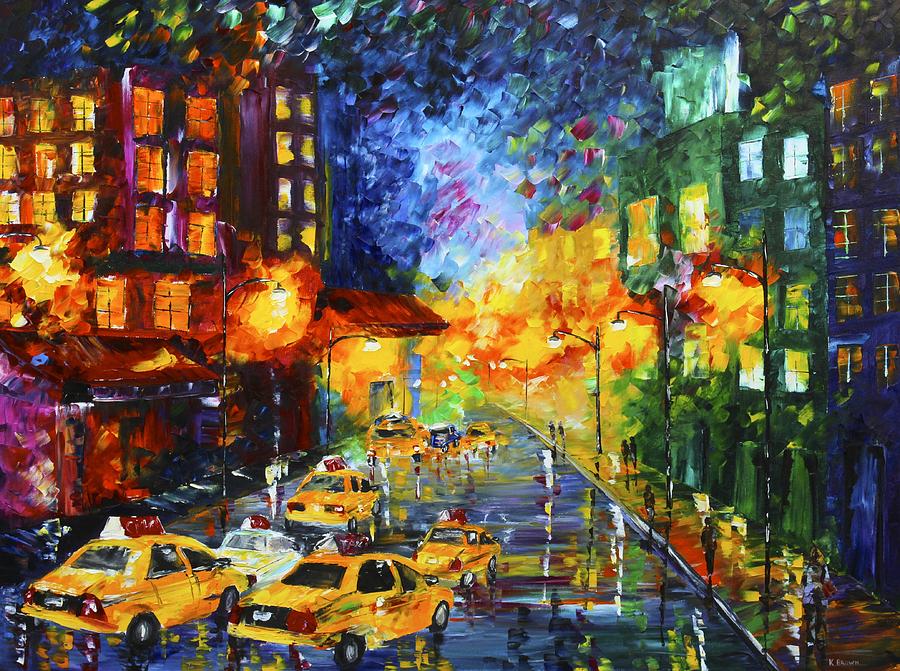 Taxi Cabs Painting by Kevin  Brown